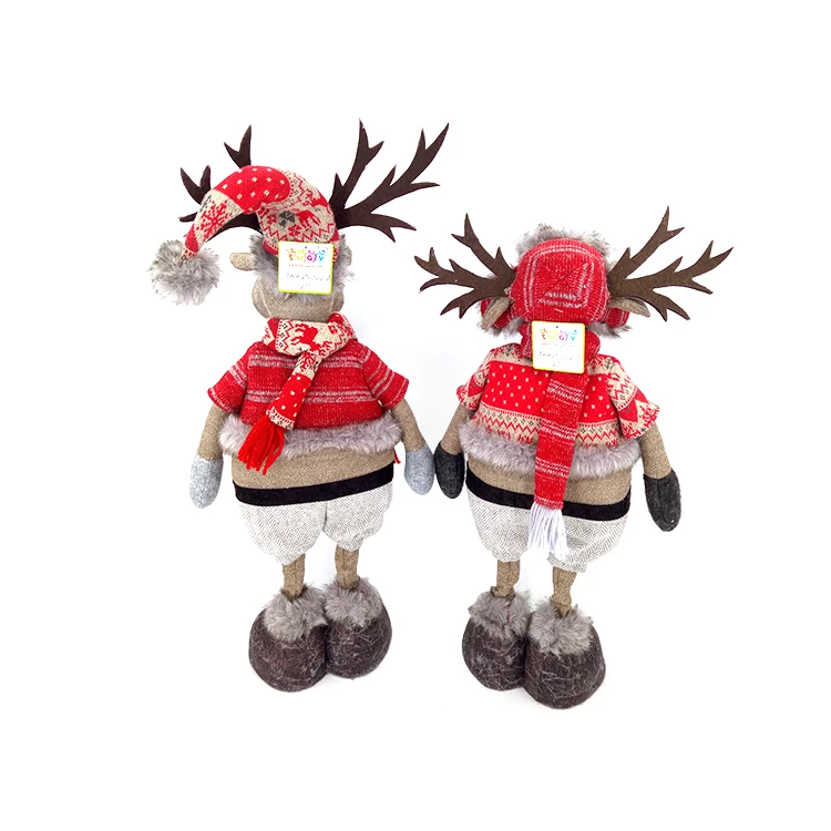 
Decorative Deer Textile Soft Plush 21 Inch Standing New Doll Holiday Time Decorations Big Christmas Reindeers 