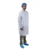 Knitted Collar Cuffs Snap Closure Medical Protective Clothing Disposable Lab White Coat