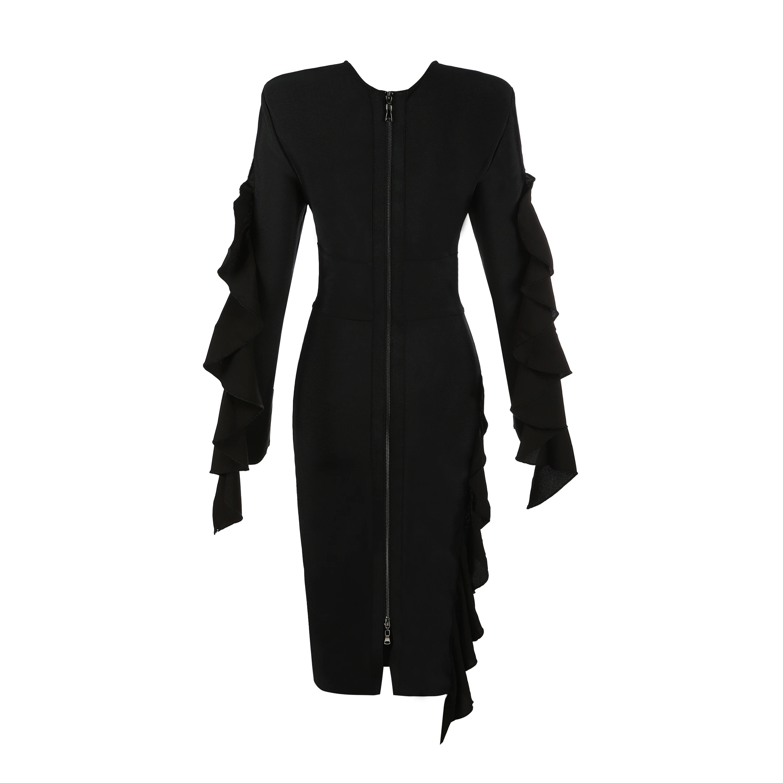 

2019 New Style Autumn Dropship Bandage Dress,Long Sleeve Maxi Dress Women,Black Ladies Dress Woman, Shown