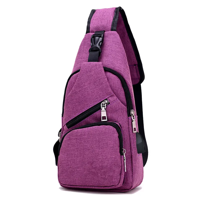 Woqi Outdoor Unisex Shoulder Waterproof Sling Bag Backpack / Travel Chest Backpack With Usb ...