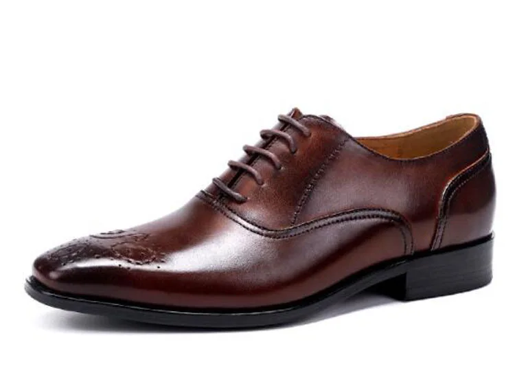 Mens Handmade Oxford Shoes Modern Classic Lace Up Italian Leather Dress ...