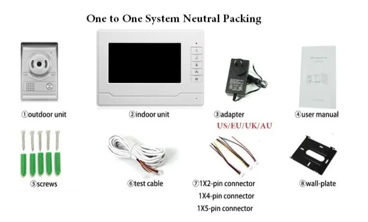 2019 new 4 wired villa video door phone 7inch TFT LCD screen night vision color camera waterproof home security intercom system