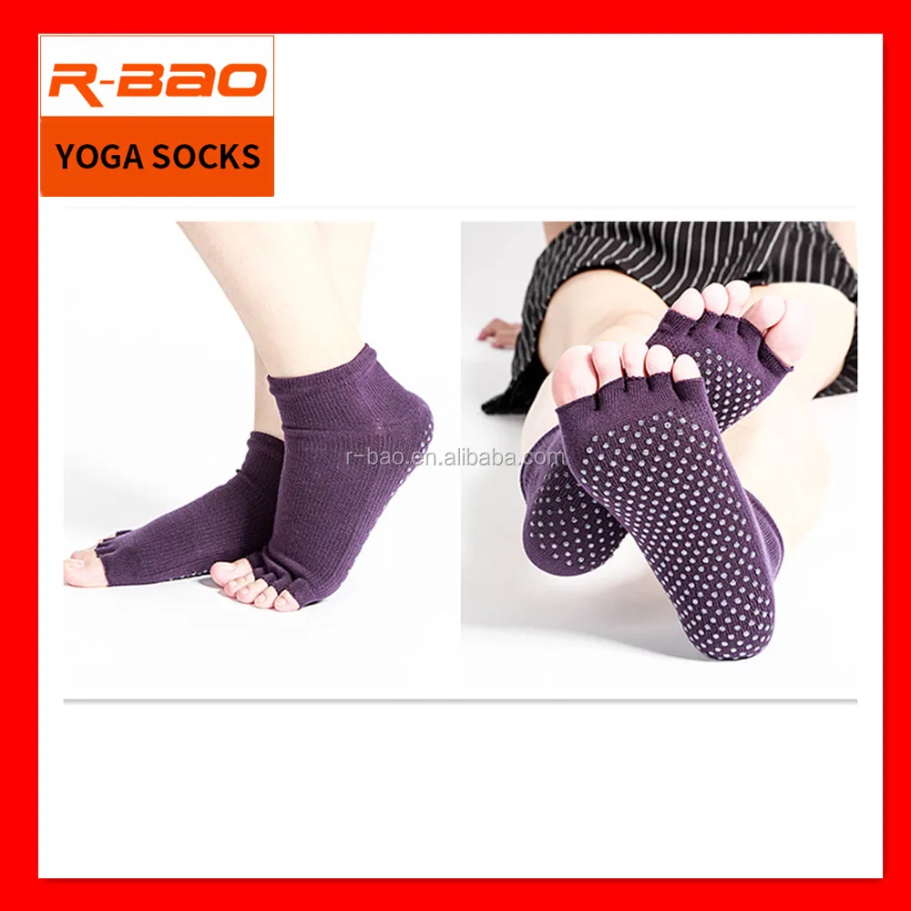 

Wholesale women yoga socks toeless grip eco friendly open toe yoga socks
