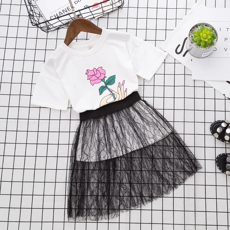 

2-7 years Wholesale Summer Cotton Girls Sets Stripe Tops + Shorts 2 Pcs Clothing Sets, As picture