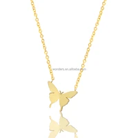 

Dianty Minimalist Butterfly Necklace Gold Silver Plated Stainless Steel Pendant Necklace For Girls Women Accessories Jewellery