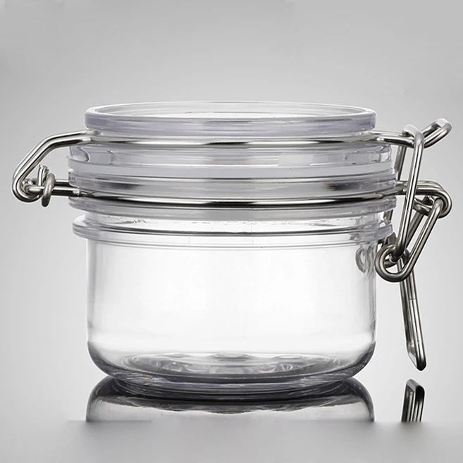 120g Volume Food Storage Plastic Jars With Lock Lids,White Color