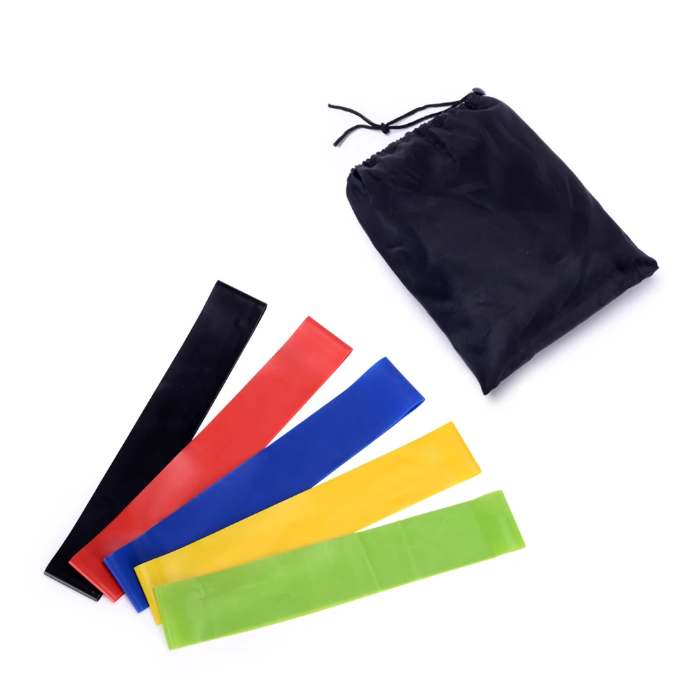

Resistance Loop Exercise Bands with Carry Bag, Red;blue;black;yellow;green