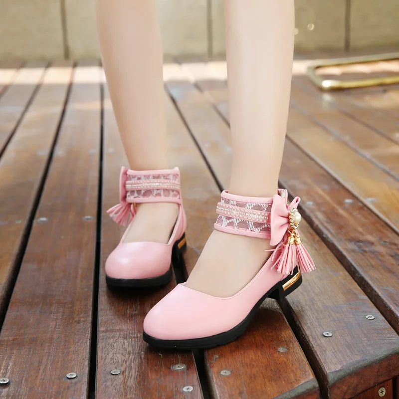 

or10886h Spring autumn new model children shoes girls kids little high heel leather shoes, Green,pink,golden