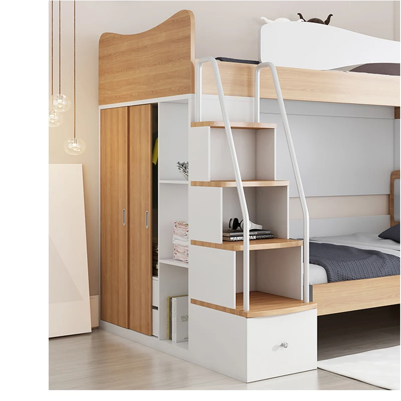 bunk bed with desk stairs