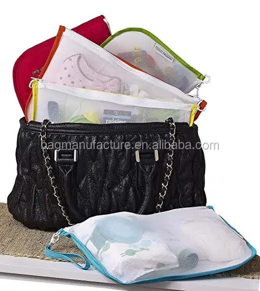 Diaper Bag Organizer Pouches A 5pc Set For Diapers,Wet Bag,Clothes,Snacks,Toys,Machine Washable