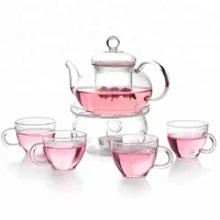 

Chinese funky clear glass teapot set with infuser for sale