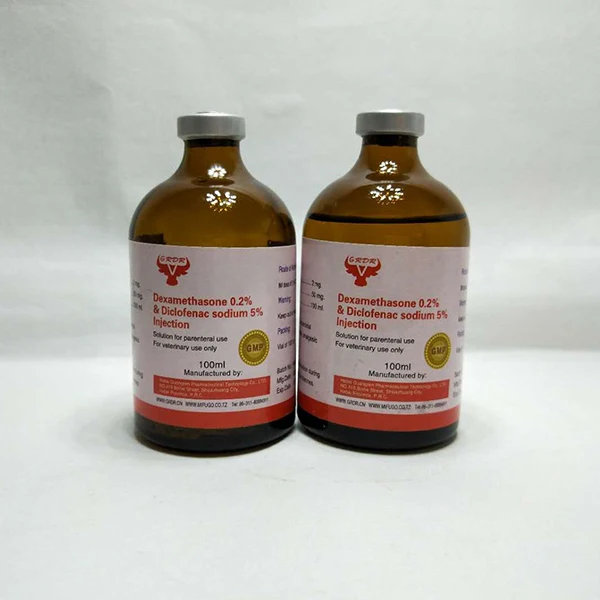 
hot sale dexamethasone 0.2% and diclofenac sodium 5% injection 