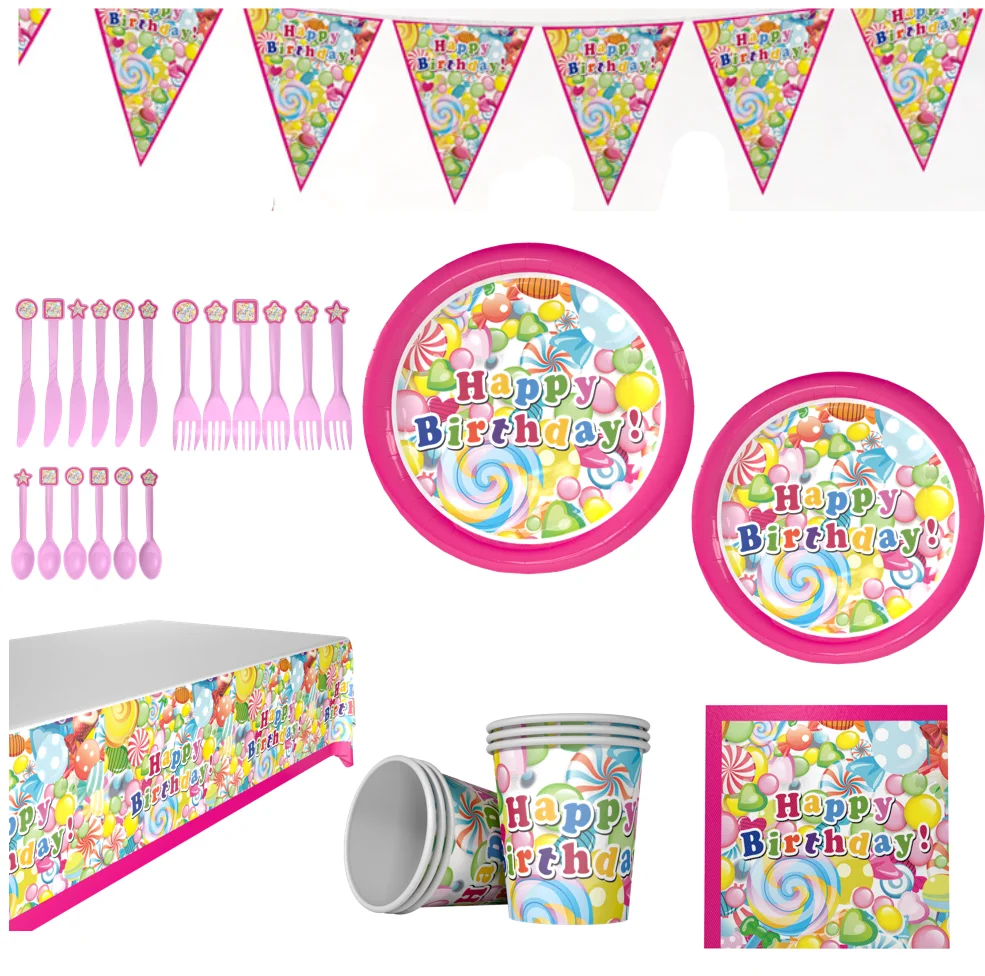 Wholesale Happy Birthday Party Supplies Tableware Birthday Party Set