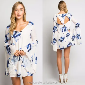 blue floral shift dress