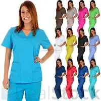 

High quality short sleeves hospital uniform doctor nurse clothes medical scrub wholesale
