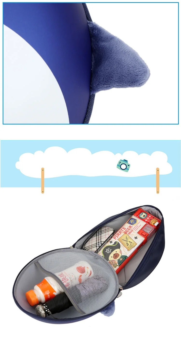 3D cartoon penguin backpack kids cartoon backpack nylon+EVA backpack bag for children