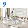 Home Dining Room Furniture Gold Party Round Tempered Glass and Metal Stainless Steel 10 person led dining tables