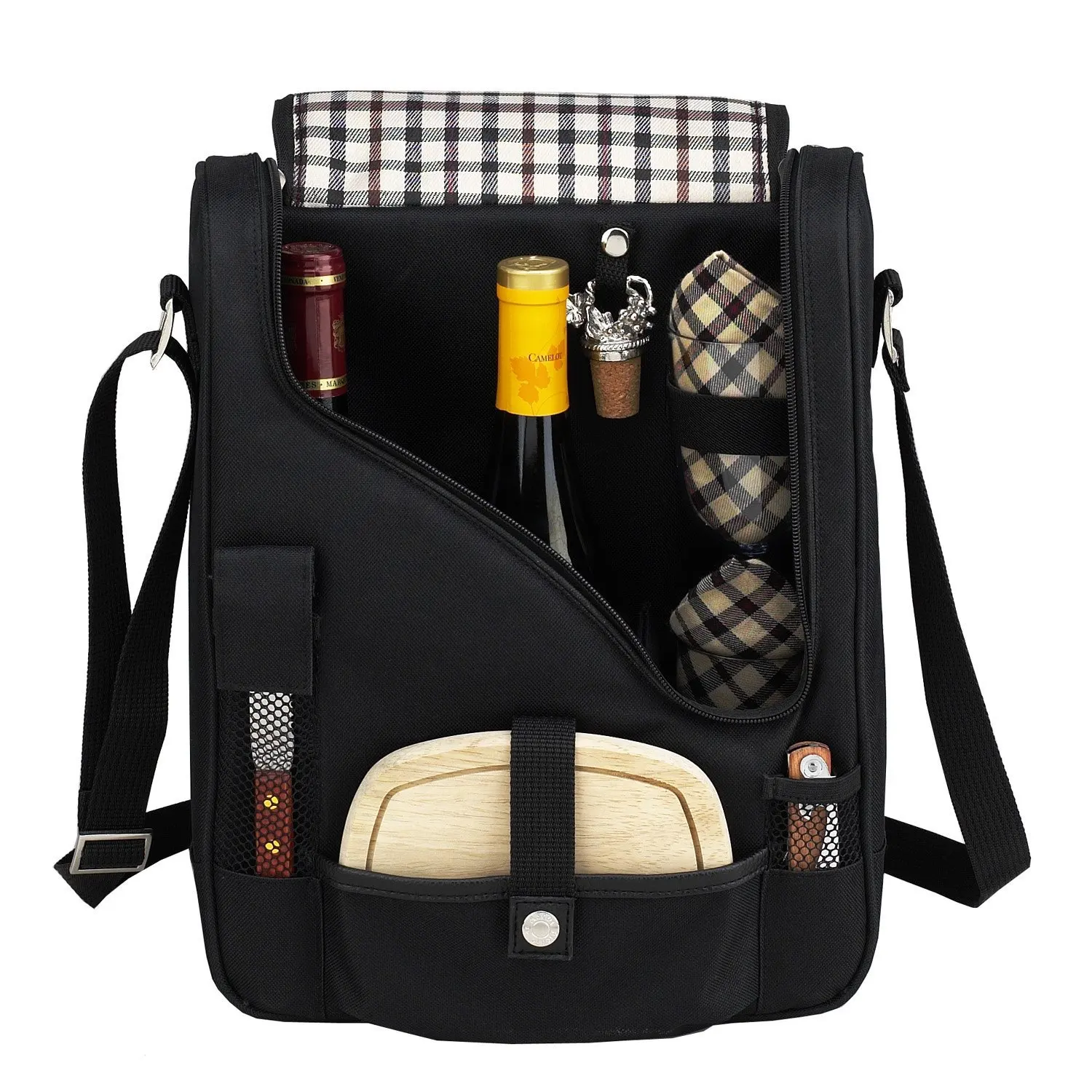 wine and cheese picnic tote