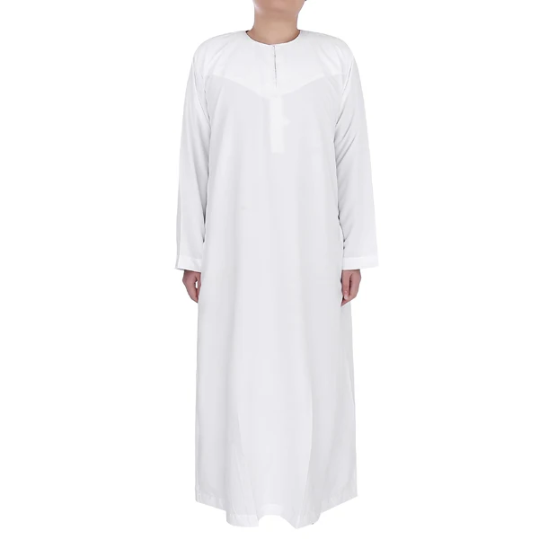 

Plain White Saudi Men Thobe Oman Thawb, N/a