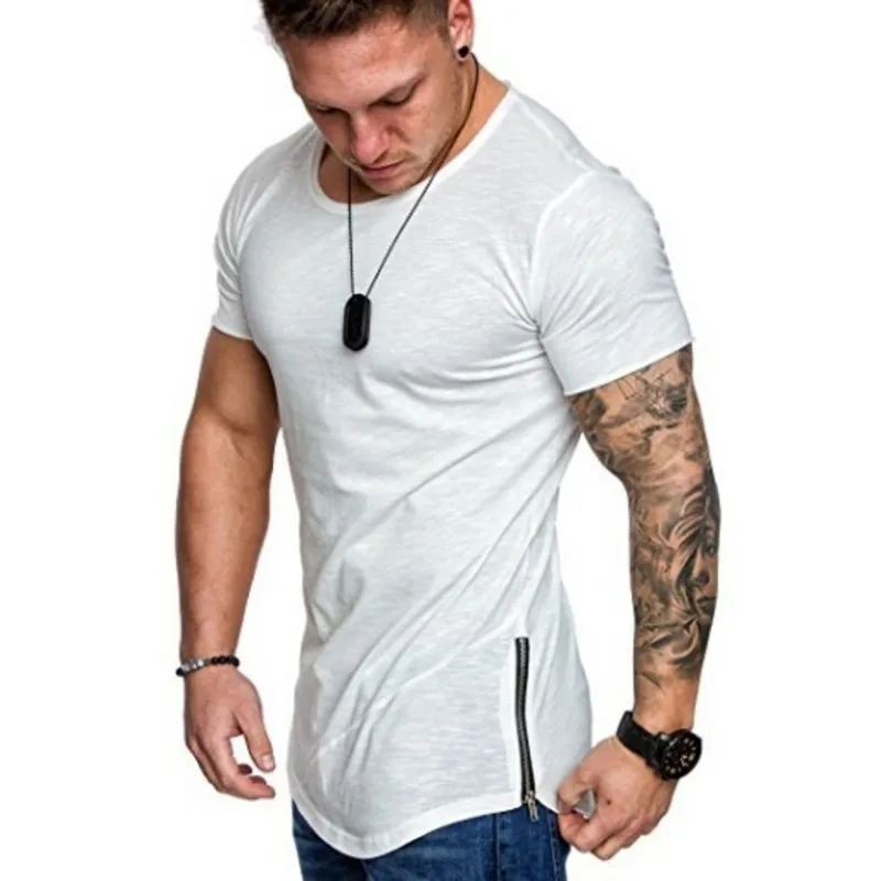 

fashion scallop hem t shirt 100 cotton basic best quality t shirt, Customizable