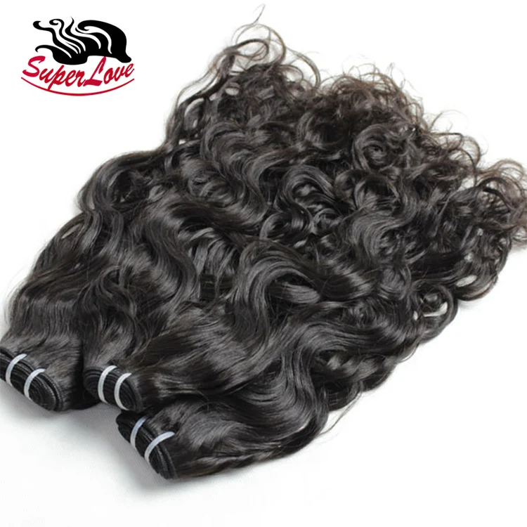 

9A Grade Ideal hair in China Virgin human raw Indian Water wave hair vendor bundles Remy Indian Natural Wave hair extension