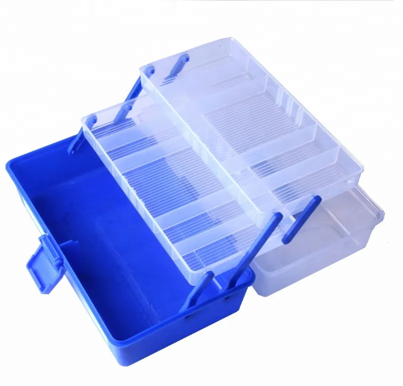 

Hengjia 3 layer bait plastic fishing box Toolbox 650g fishing accessory, 1 color