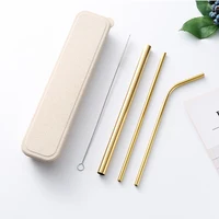 

Colorful 12*215 wholesale Stainless Steel Straw Set With Brush