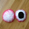 new style convenient and high efficiency two finger sheepskin gloves long hair (55-85mm) white with red tip