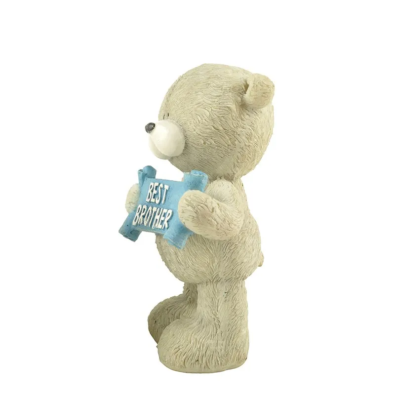 Wholesale Brother Gifts Polyresin Animal Bear Figurine with Letters "best Brother"