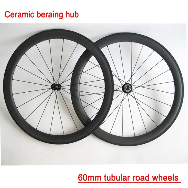Ceramic Bearing 60mm Clincher Tubular Carbon Road Bike Wheels Ceramic Bearing R13 Hub 700C
