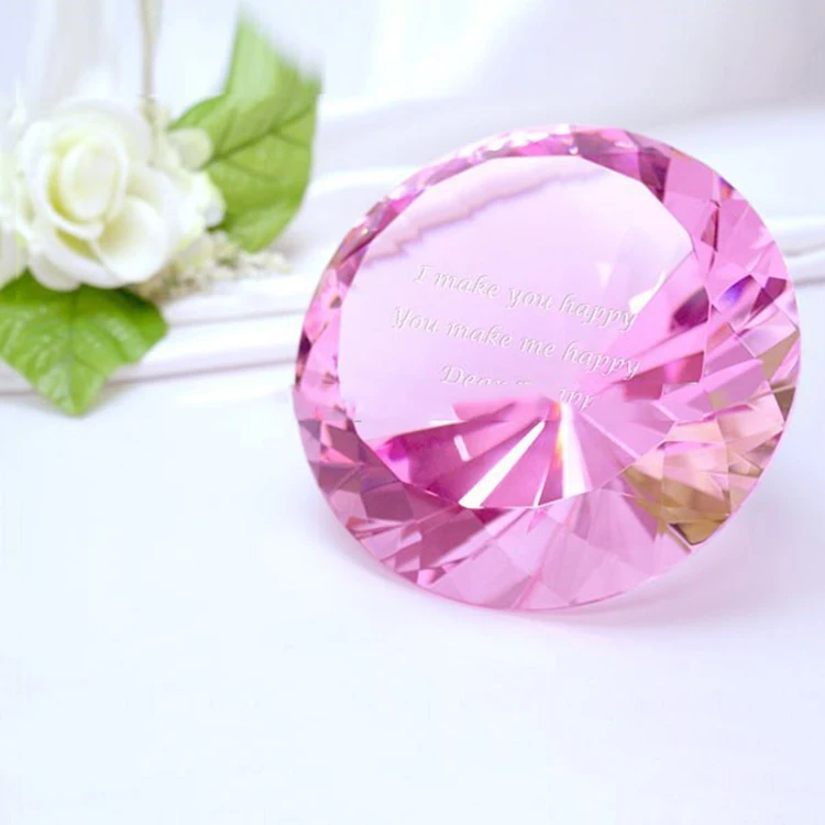 product wholesale crystal glass pink diamond paper town office decoration-21