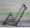 Designed titanium track bike frame with double top tube, XACD titanium bike frame with rack mounts, special titanium tour frame