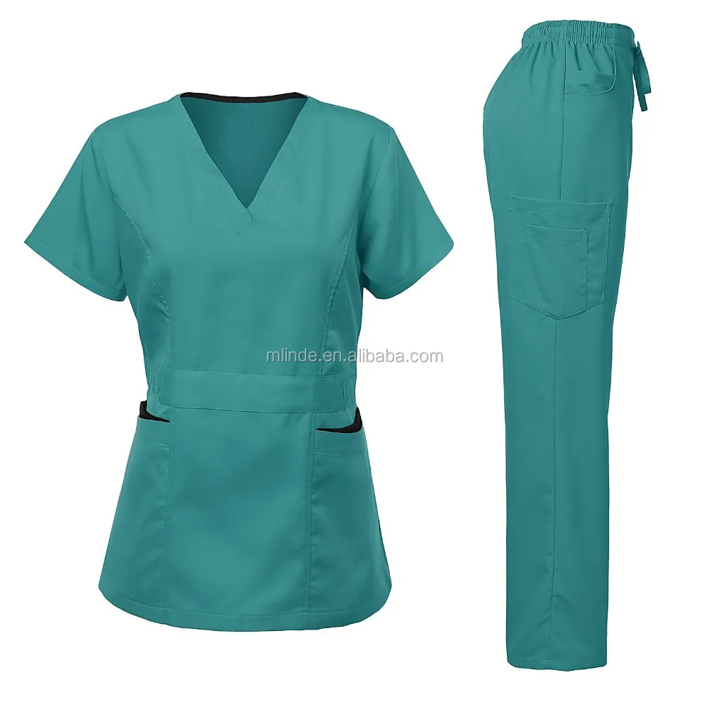 2018 Designer Medical Scrubs Medical Scrubs Uniform Women's Scrubs Medical Set Stretch With