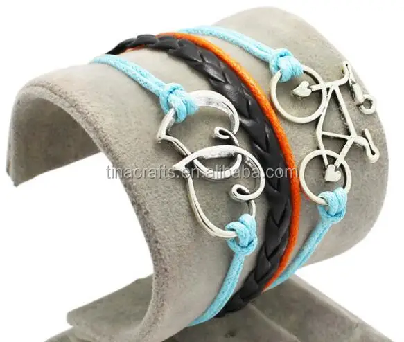 

2 heart and bike Ankle Wrist Bracelet