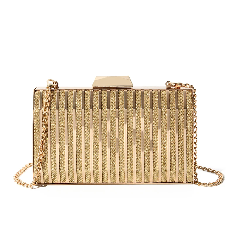 

Wholesale Classic European and American fashion Lady clutch party bag Glossy metallic evening clutch handbag