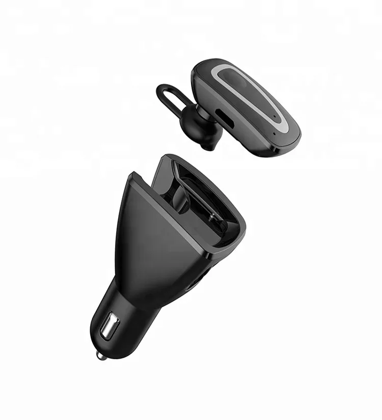 

Hot Selling Fast Charge Dual USB Port Phone Adapter Car Charger TWS Wireless Earphone Bluetooth Headset