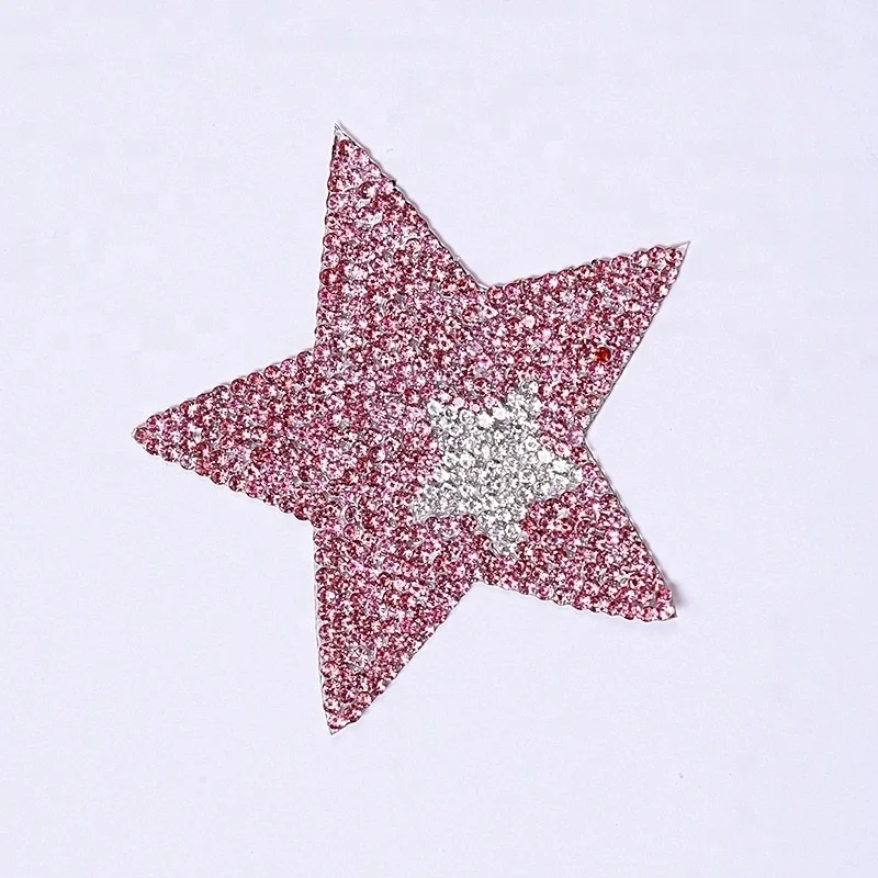 

Hot sell fashion star rhinestone transfer applique, iron on rhinestone transfer, Custom color