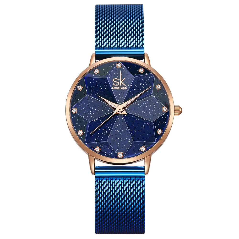 SHENGKE Fashion Stylish Women Watch Starry Sky Women Watch Elegant Diamond Glass For Montre Femme Female Clock Relogio Mujer