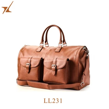 leather garment duffle bag