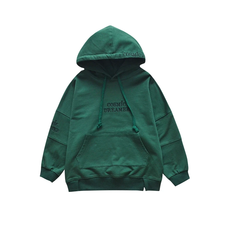 
Wholesale Cotton Fabric Girls Hooded Embroidered Shirt Kids Hoodies 
