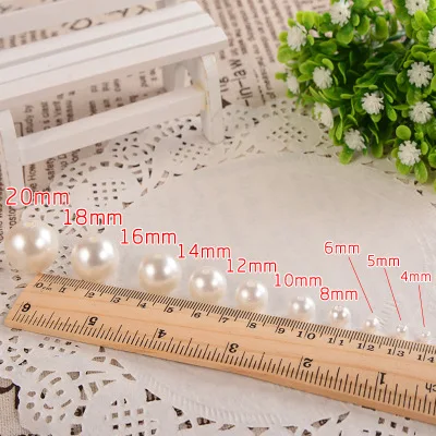 
Wholesale AAA quality 8mm round no drill no hole Ivory plastic ABS pearl for garment accessories 