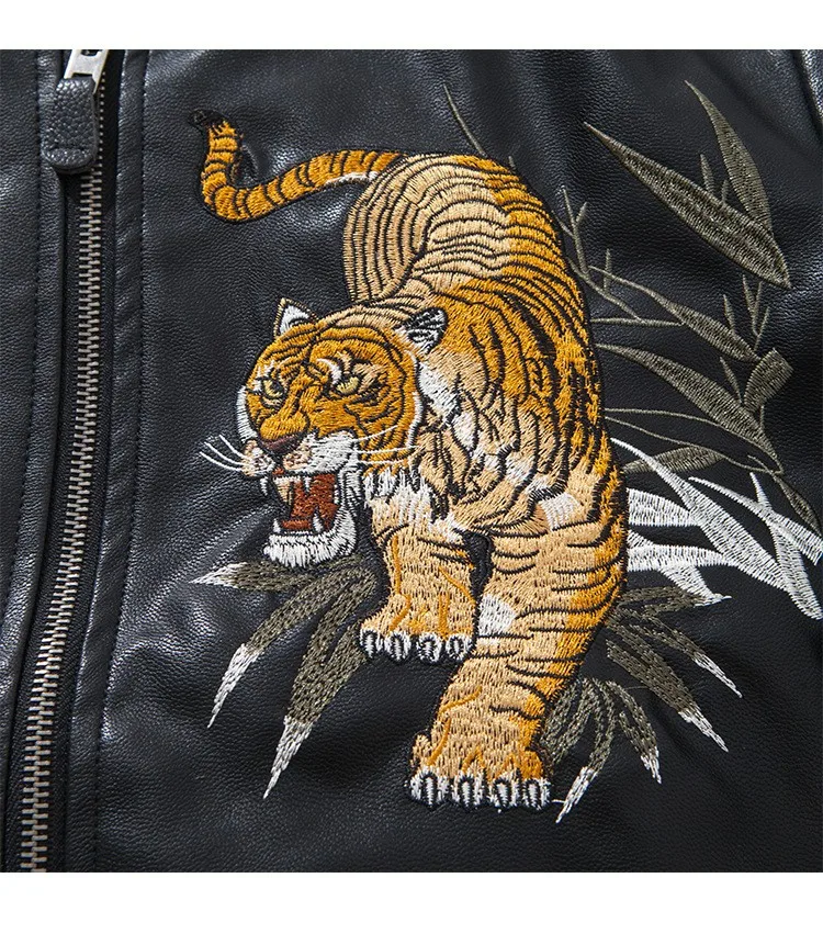 Source Japanese yokosuka autumn tiger bomber leather jacket on m.