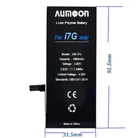 

Wholesale Aumoon Internal Standard Digital Battery Mobile Phone Replacement 1960Mah Li-ion Battery for iPhone 7