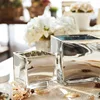 BALLERINA Square Glass Silver Plated Vase Rectangle For Living Room Decoration