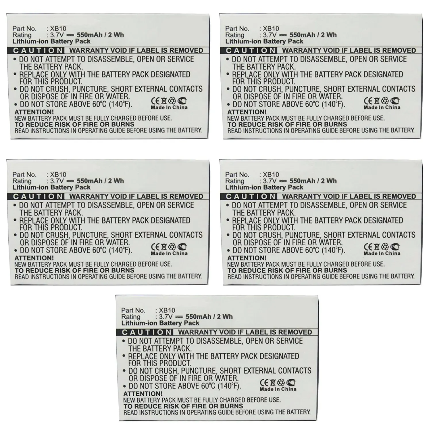 Get Quotations · 5pcs Exell FRS Two-Way Radio Battery Fits Xact Communication Wristlinx x2x, Xact Communication