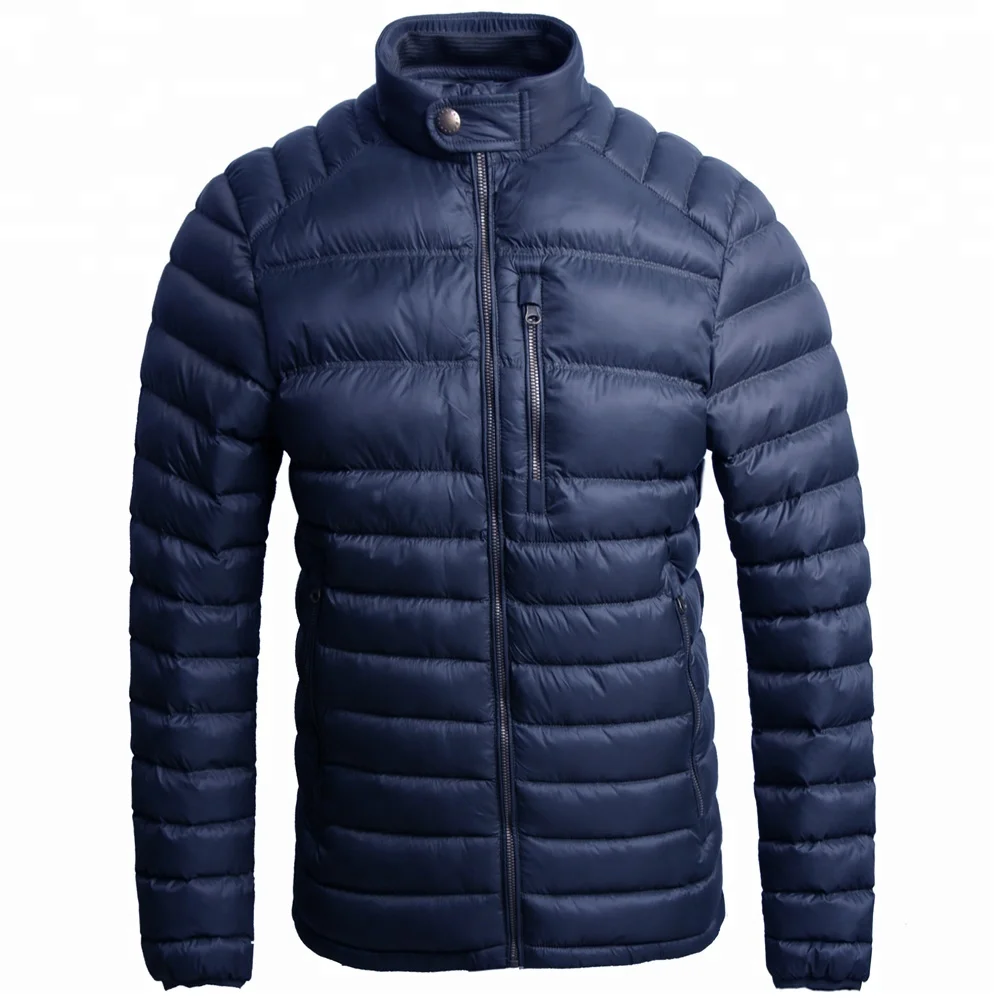 cheap Winter quilted jacket 100% nylon stand collar men padding down coat  puff jacket men