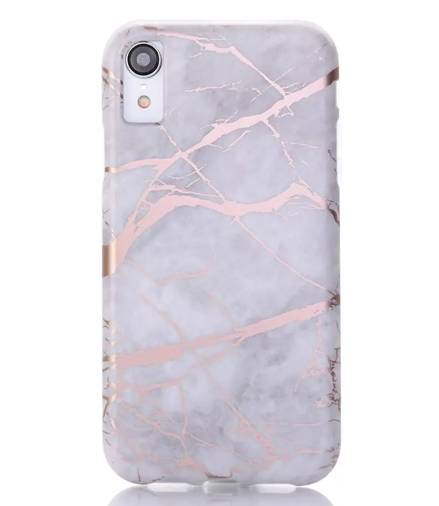 2019 Mobile Accessories Black White Rose Gold Chrome Marble Smartphone Case for iPhone 6 7 8 plus XR XS max Mobile Phones