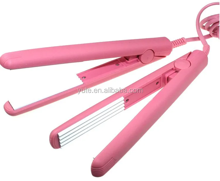 

Free shipping hair straightener Iron Pink Ceramic Electronic chapinha nano titanium Straightening corrugated Iron styling tools