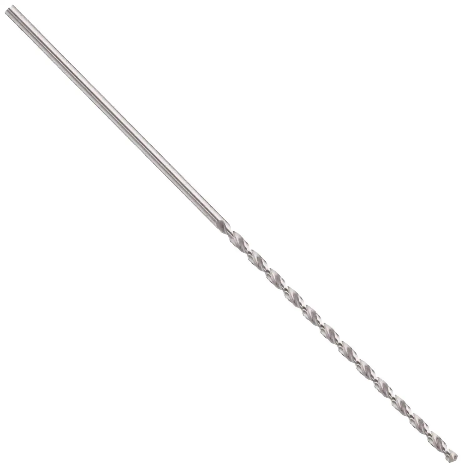 Uncoated Chicago Latrobe 120DH Series High-Speed Steel Long Length Drill Bit Round Shank with Tang Parabolic Flute Finish Bright 135 Degree Spilt Point Pack of 12 Size #15