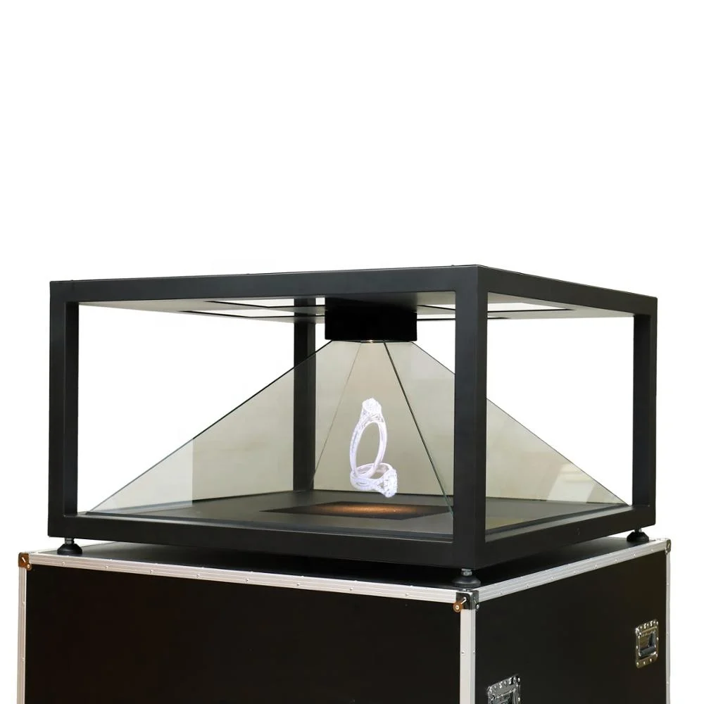 

360 degree Pyramid Hologram Display Showcase/ Clear 3D hologram pyramid holobox watch glass